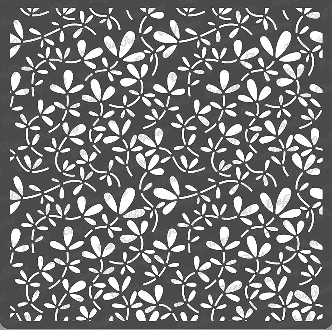 CrafTreat Foliage Stencil for Painting on Clothes - Foliage1 - Size: 6X6 Inches - Reusable Leaf Stencil for Craft and Art for Adults - Fern Stencil for Fabric Painting - Leaf Design Stencils