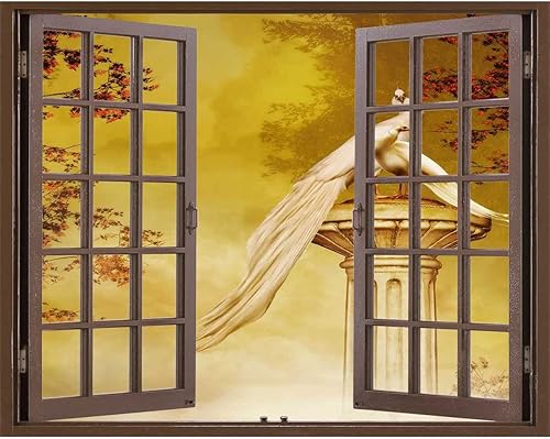 Miniatura 10 de Pegatinas para fotografía de playa con vista a la playa, efecto 3D, decoración de pared para ventana, decoración de pared, oficina, 31.5 pulgadas de