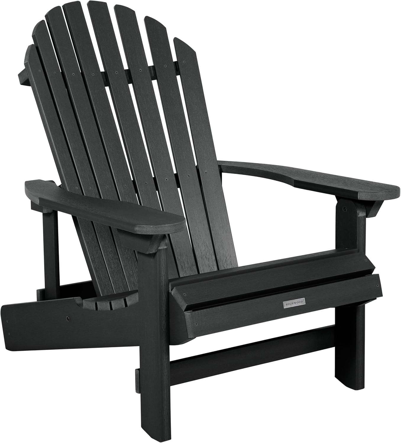 highwood Hamilton Folding and Reclining King Size Adirondack Chair, Black
