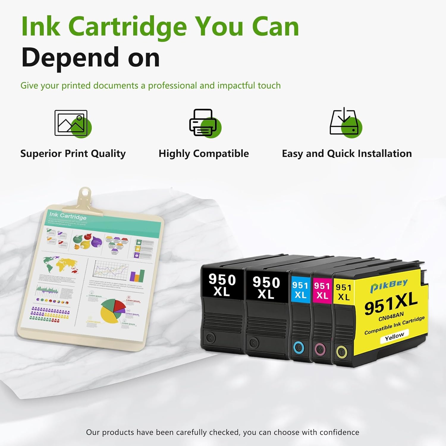 950XL 951XL Ink Cartridge Combo Pack-Replacement for HP 950XL and 951XL Ink Cartridges Combo Pack Compatible for OfficeJet Pro 8100 8600 8610 8615 8620 8630 8640 Printer (5 Pack 2BK/1C/1M/1Y)