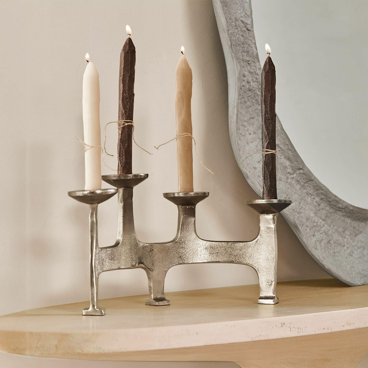 Loberon Kerzenständer Tarimor, antiksilber