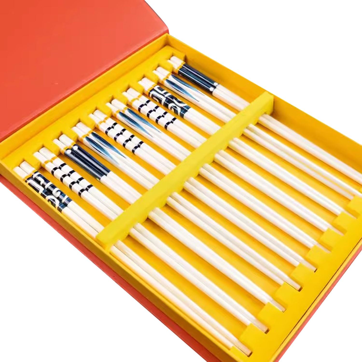 Baguettes en métal, Baguettes japonaises en céramique, Coffret Cadeau Haut de Gamme(L 24,5 cm)