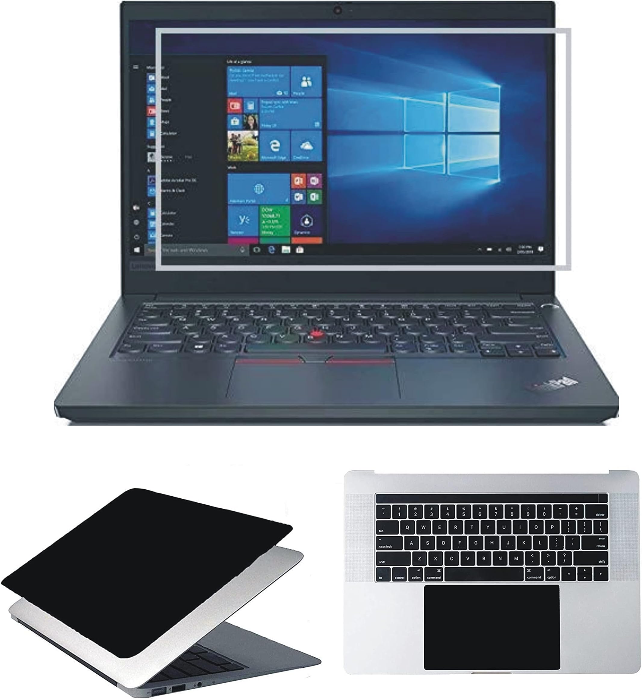 Ecomaholics 3 in 1 Laptop Screen Guard (matte) / Laptop Skin (Black) / Touchpad Protector (black) for Asus TUF A15 FA566IC-HN007T Gaming Laptop - Laptop Accessories Combo Kit