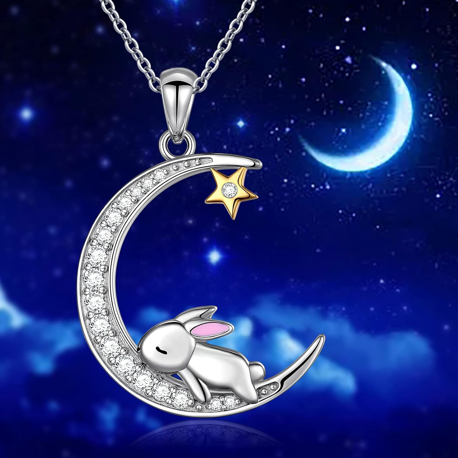 FLYOW 925 Sterling Silver Cute Animal Jewelry Pig/Pandas/Bunny/Corgi/Squirrel Pendant Necklace for Women Birthday Christmas Pet Fans Gifts - Image 6