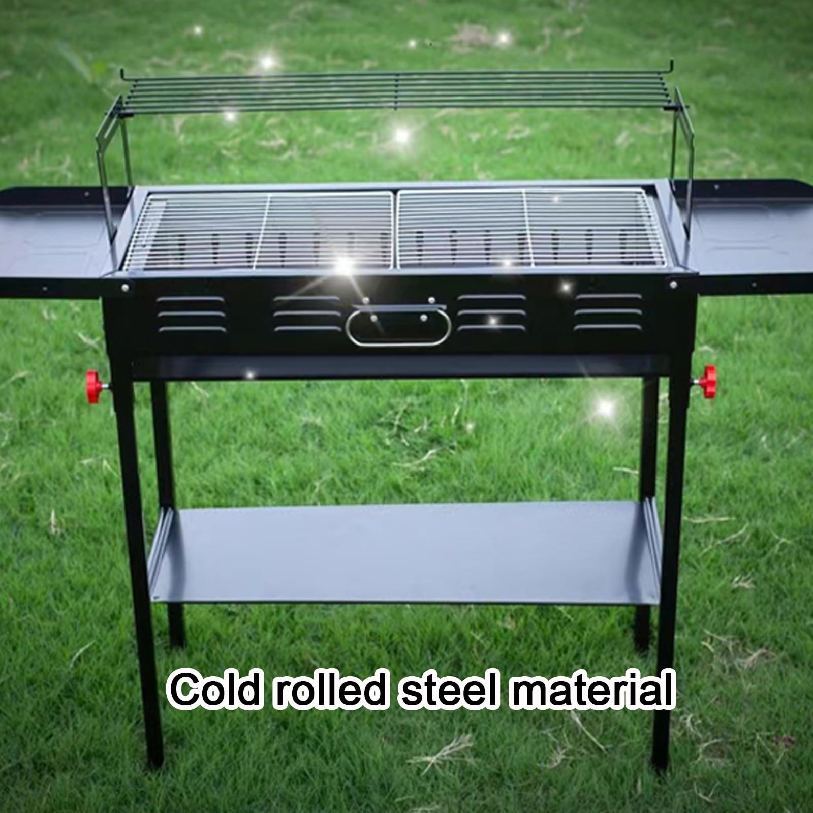 Barbacoa Carbon Portatil Camping Altura Ajustable con Paneles Laterales y Panel Inferior para Jardines Terrazas Balcones con Bolsa de Transporte