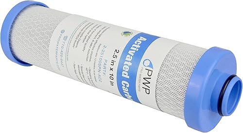 Miniatura 3 de 2.5 x 10 "Filtro de agua para RV Bloque de carbón activado Cartucho de Push-Nipple Reemplaza KW1, FRE-10-BN