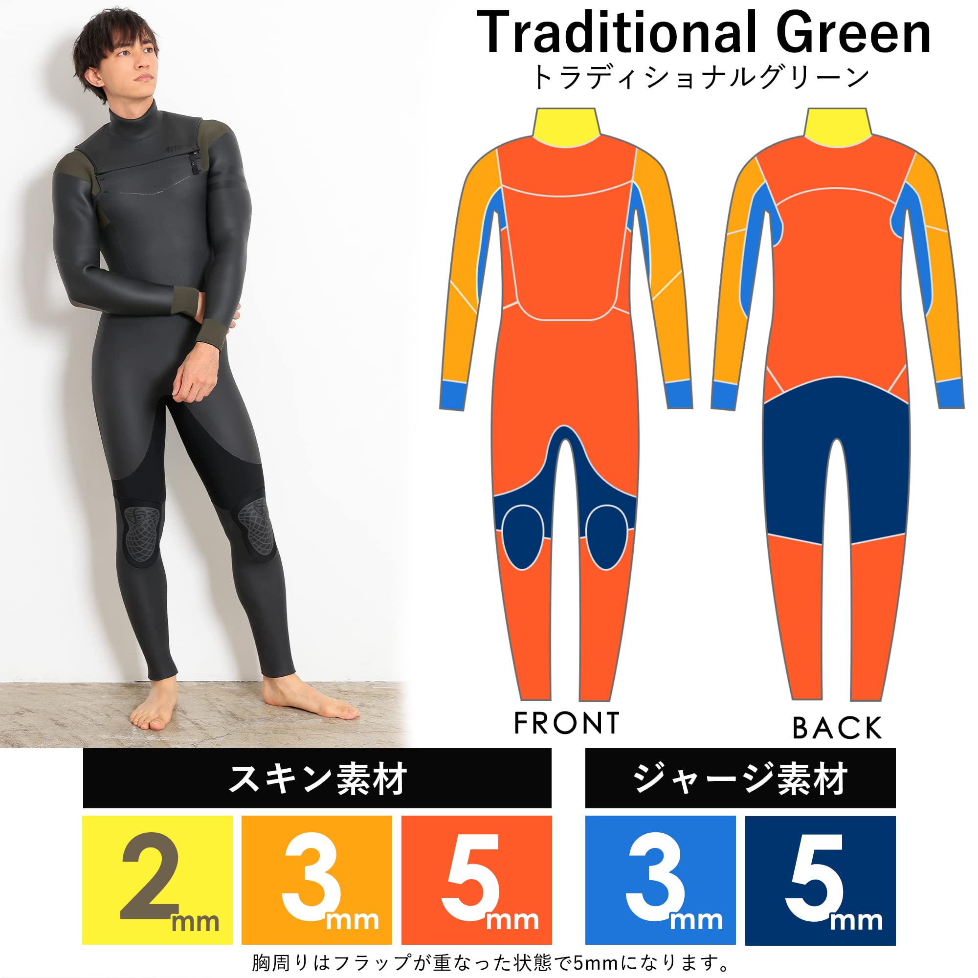 Amazon | FELLOW セミドライスーツ ウェットスーツ チェストジップ