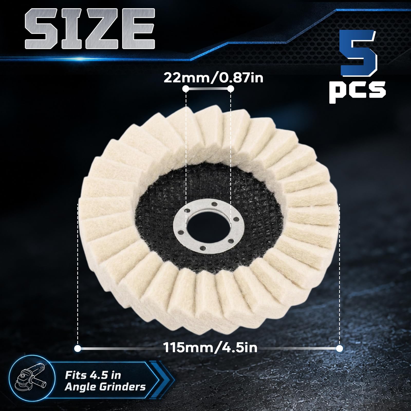 Wool Felt Polishing Discs - Restore Shine! -6