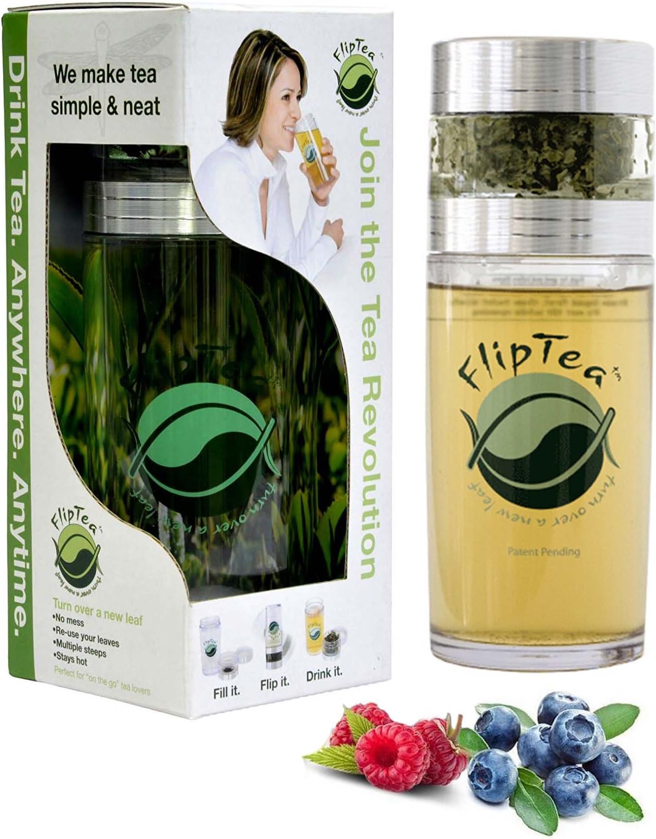 Perfect Outdoor Tea Maker - 12oz Plastic Water Tea Filter Cup Drink Bottle with Stainless Infuser Teapot - picnic, jog, camping