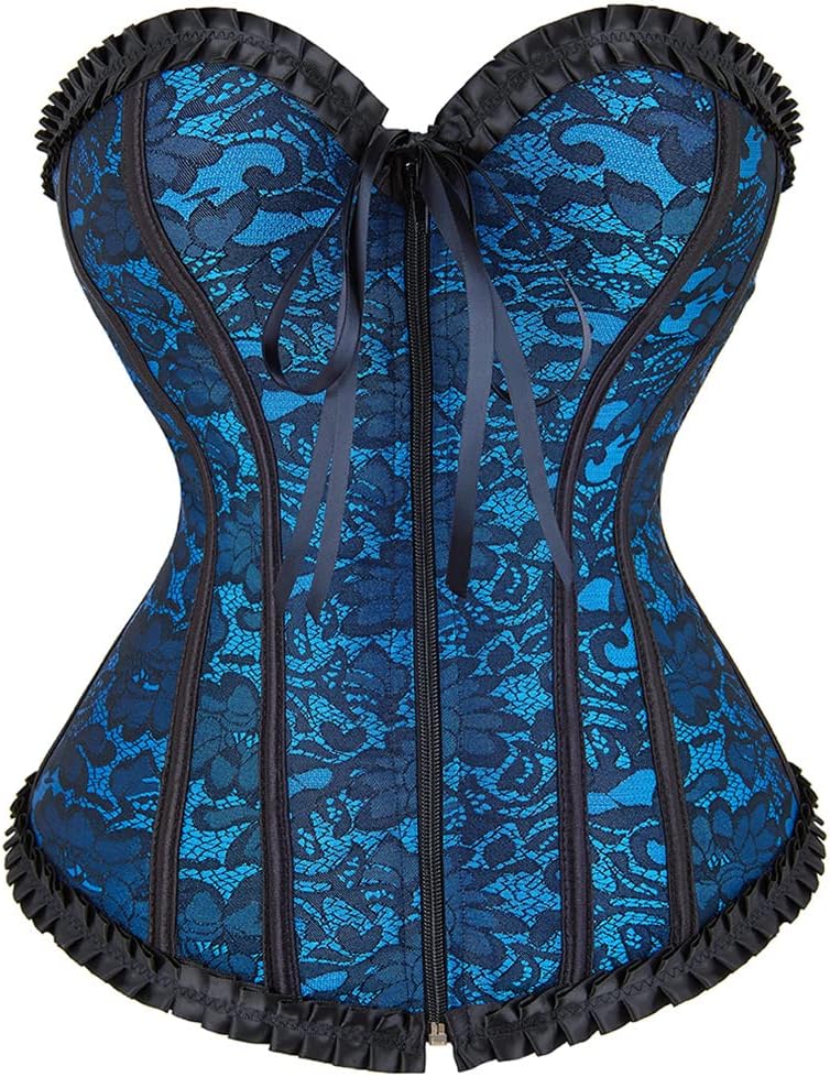 Grebrafan Womens Corsets Zip Renaissance Corset Bustier Top