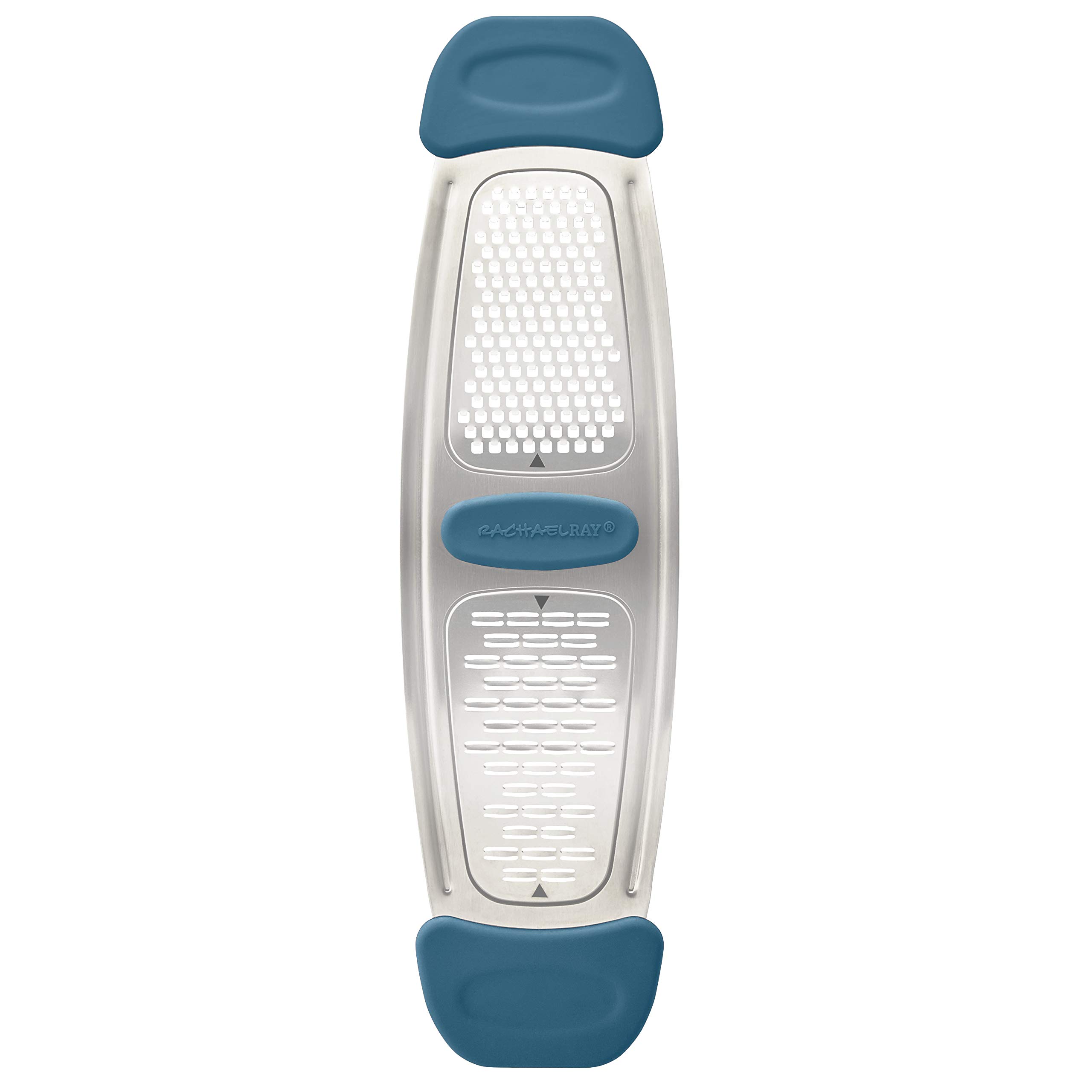 Rachael Ray 46913 Grattugia Multifunzione con Manico in Silicone, Acciaio Inox, Blu Marino