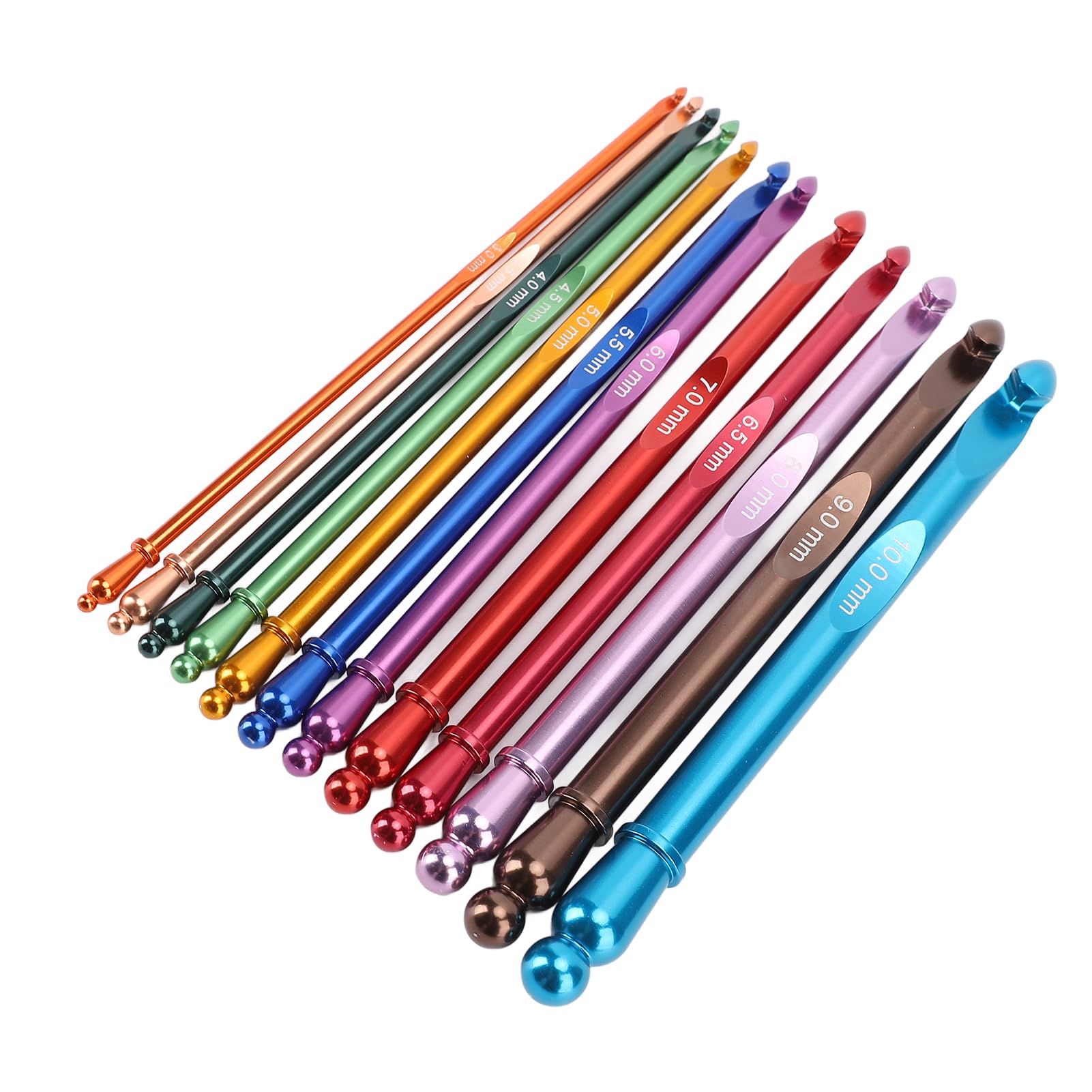 Zestaw 12 szydełków Ergonomiczny aluminiowy metal z etui dla początkujących 3 10 mm 15 cm długości