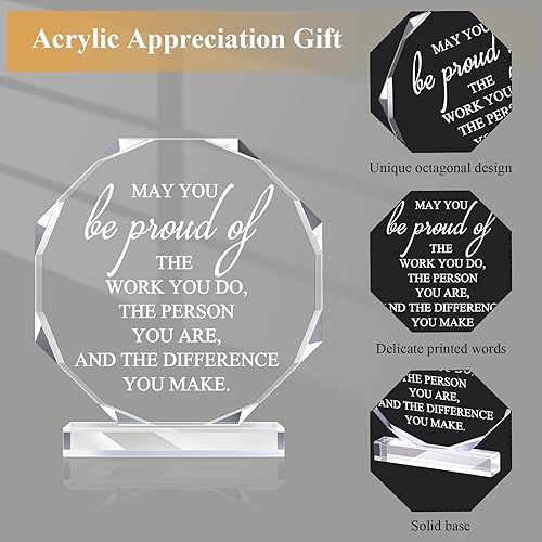 Miniatura 3 de 6 piezas de regalos de agradecimiento, regalos para compañeros de trabajo, letrero acrílico, letrero de agradecimiento, placa de premio,