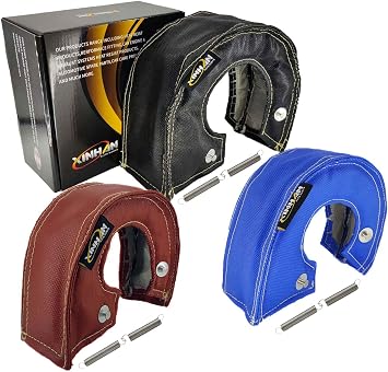 Xinhan T25 T3 T4 T6 Turbocharger Fiberglass Turbo Shield Turbo Blanket High Temperature with 2 springs fastener Black, T4