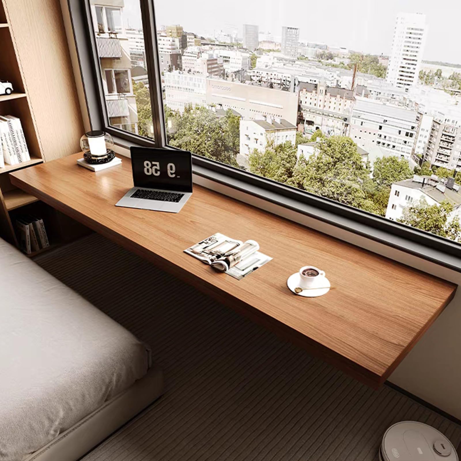 Solution gain de place murale pour aménager un coin bureau repliable