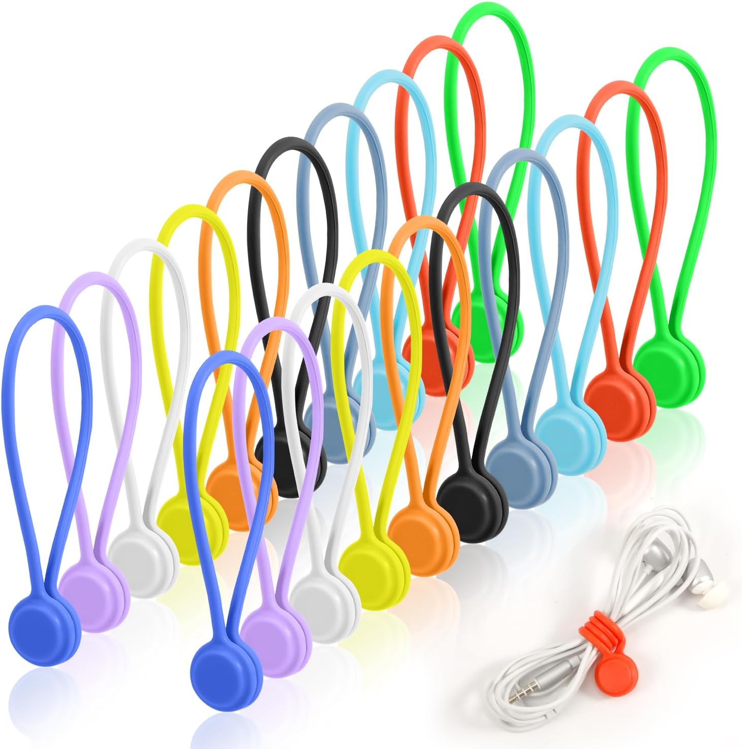 20pcs Cable Ties Reusable, Snap on Cable