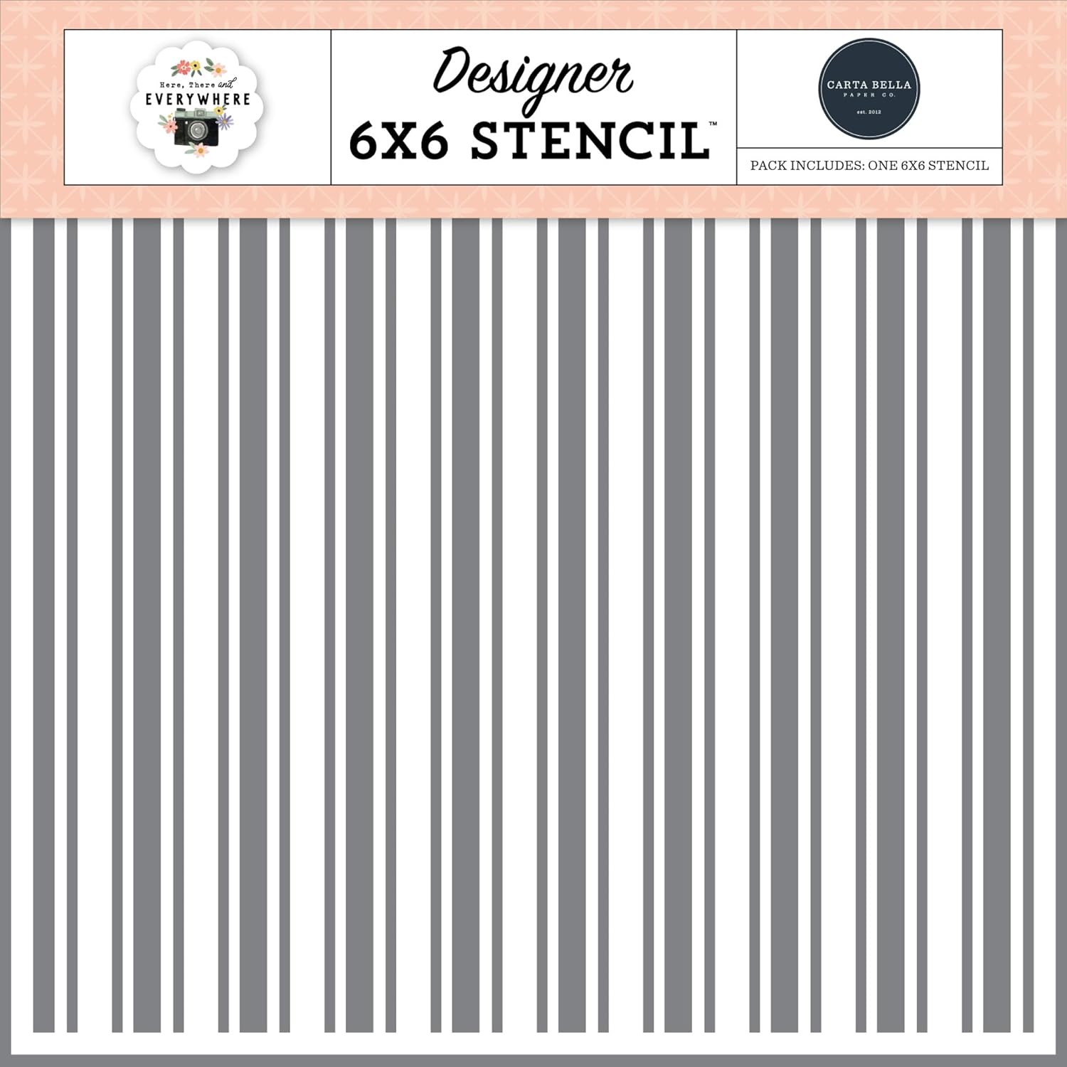 Carta Bella Story Stripes Stencil 6X6