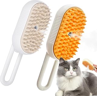 Pack of 2 Cat Brushes with Steam, 3-in-1 Steam Brush Cat, Steam Cat Cleaning Brush, Multifunctional Dog Steam Brush, Self Cleaning Steamy Cat Brush, for Cats and Dogs for Hair Removal product image