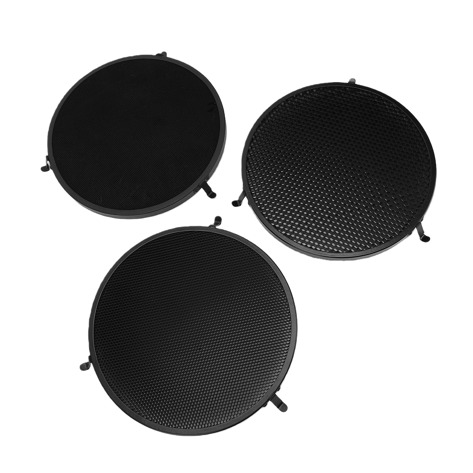 Fabater Rejilla de Fotografía, Paquete de 3 Modificadores de Luz de Control de Haz de 10° 30° 50°, Juego de Rejilla de Aluminio con Bolsa de Almacenamiento para Fotografía de Productos de Retrato con