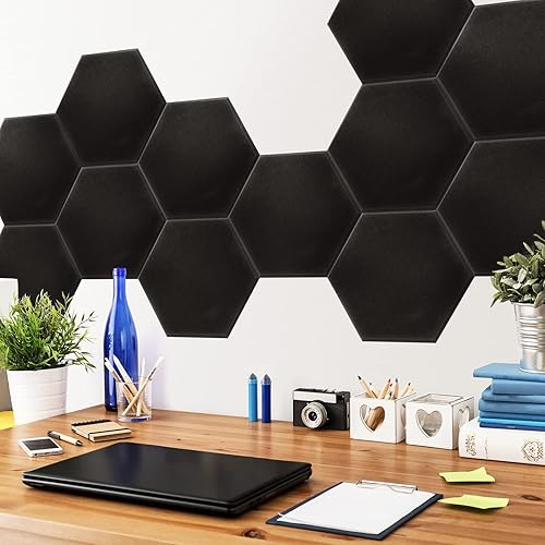 Miniatura 7 de Art3dwallpanels Paquete de 12 paneles acústicos autoadhesivos, paneles de pared insonorizados de 14 x 12 x 0.4 pulgadas, paneles de absorción de