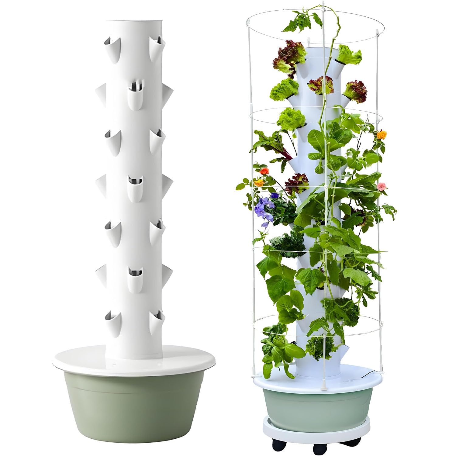 Sistemas de Cultivo hidropónico para jardín,huerto Inteligente de Interior con luz LED,Torre hidropónica para Plantas y Vegetales,Ideal para Amantes de la jardinería 7thfloor