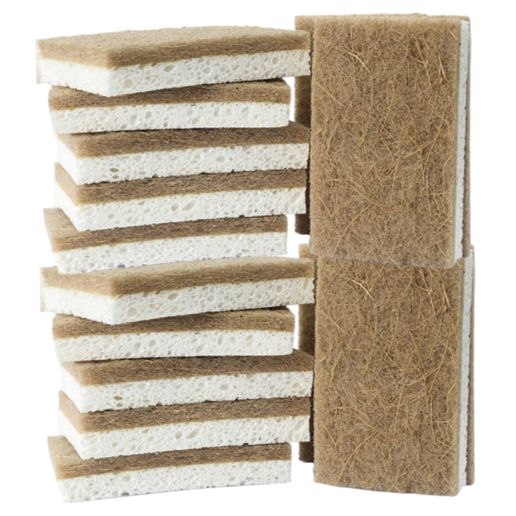 Licsaliwe Kitchen Sponges - 12PCS Plant-Based Non-Scratch Dish Sponges, Natural Dishwashing Cleaning Tool for Cookware Stove Fridge Sink