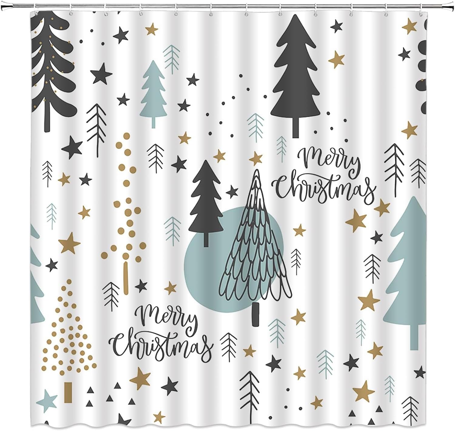 Cnayuep Christmas Shower Curtain, Winter Shower Curtain Set