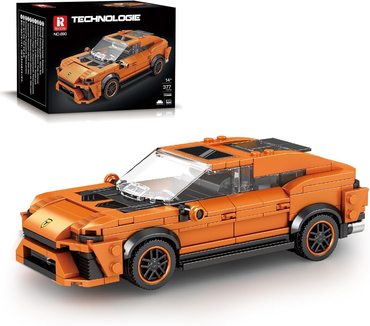 Reobrix 690 Lamborghini Urus Building Blocks Set, 1:24 Scale Model