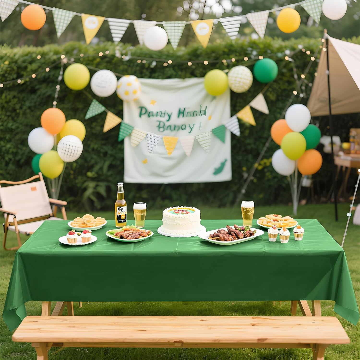 4 Pack Sage Green Plastic Tablecloth, 54 X 108 Inch Disposable Rectangle 4 Green Series Colors Table Cover for Baby Shower Bridal Wedding Birthday Party Decoration Supplies image 4
