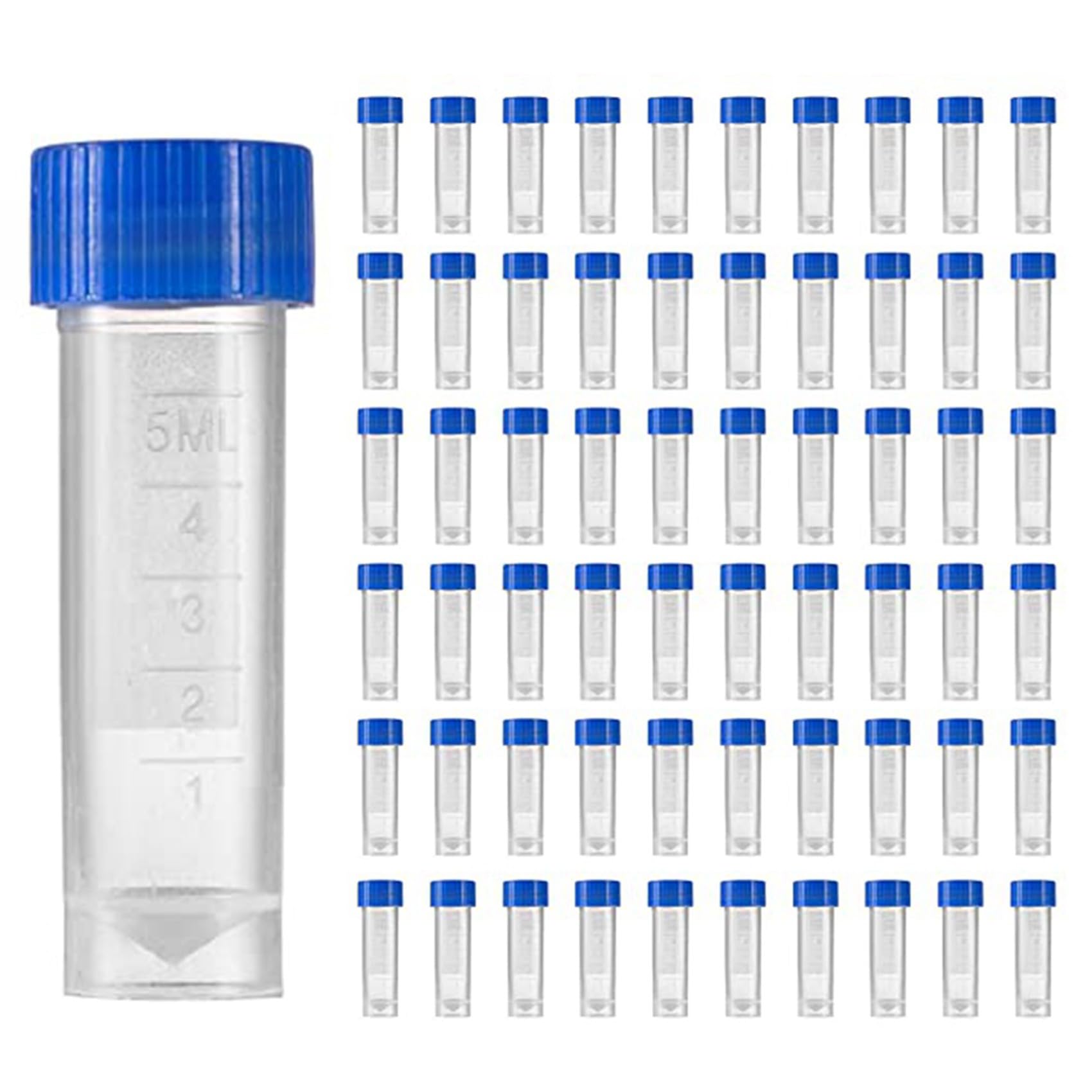 Hndhbfgrt 600Pcs 5Ml Plastic Graduated Vial Storage Container Test Tubes with Caps