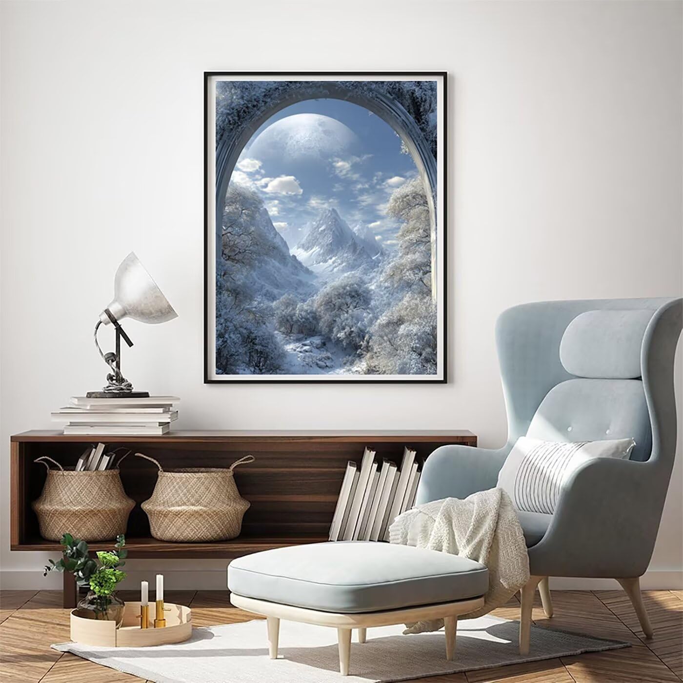 Landschaft Berg Malen Nach Zahlen Erwachsene, Paint by Numbers Adult Anfänger Kreativ Set für, Heimwerk Malen Nach Zahlen Kinder, Pinsel und 36 Acrylfarbe Als, für Deko Wohnzimmer 60 x 80 cm BJHWK757