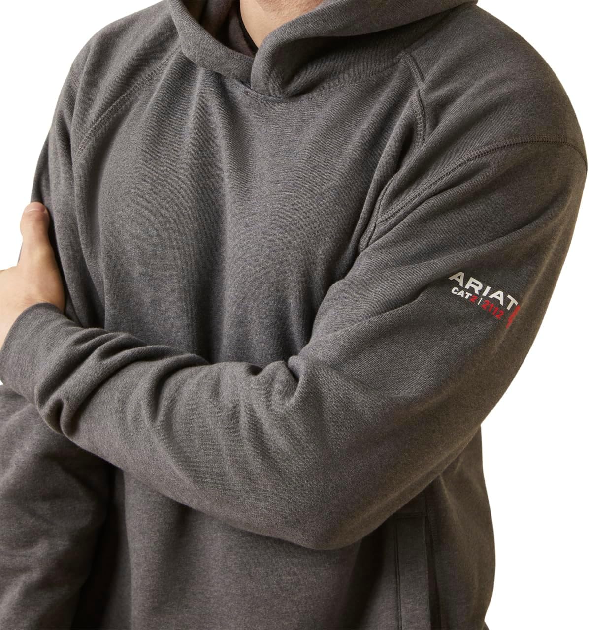 Ariat Men's FR Rev Pullover Hoodie - Charcoal Heather, XX-Large - Image 4