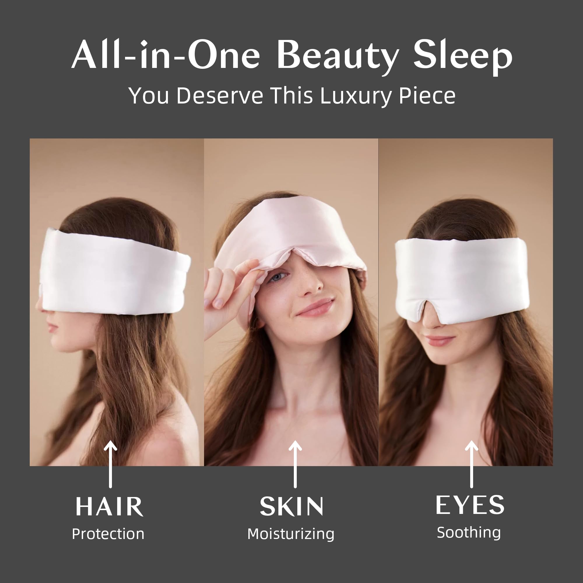 Schlafmaske aus 100 % Maulbeerseide, Augenmaske für Damen und Herren, mit verstellbarem Kopfband, volle Größe, große Schlafmaske, Augenbinde für totale Verdunkelung, die ganze Nacht, Reisen,