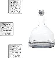 Vista 5 de Santa Barbara Design Studio Jarra de vino de vidrio y mármol de azúcar de mesa, 42 onzas, gris