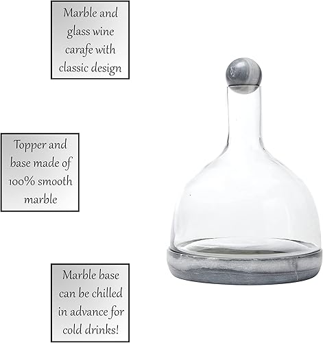 Miniatura 5 de Santa Barbara Design Studio Jarra de vino de vidrio y mármol de azúcar de mesa, 42 onzas, gris