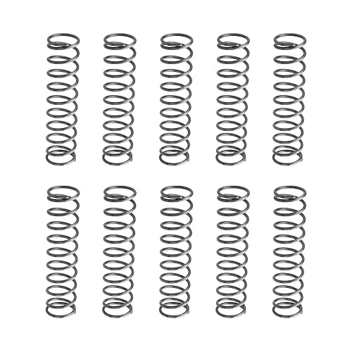 Miniatura 83 de MroMax 20Pcs Compressed Spring, 0.04" Wire Dia, 0.31" OD, 1.57" Free Length, Gray Black Spring Steel Extended Coil Compression Spring