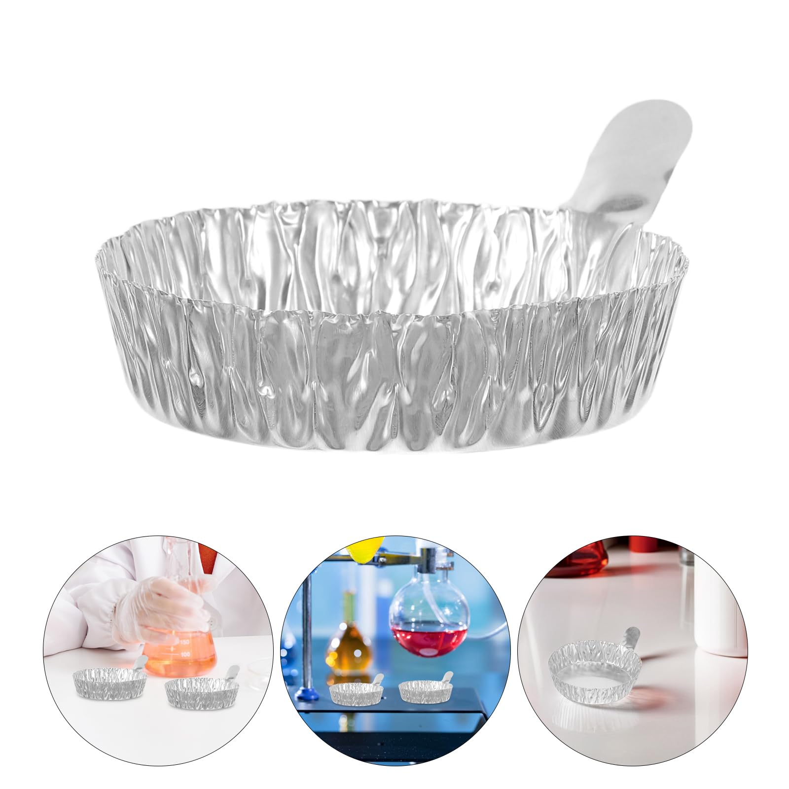 Lot de 100 Coupelles D'échantillon en Aluminium Rond de 42ml, Résistantes à Haute Température, Portables, pour Usage en Laboratoire