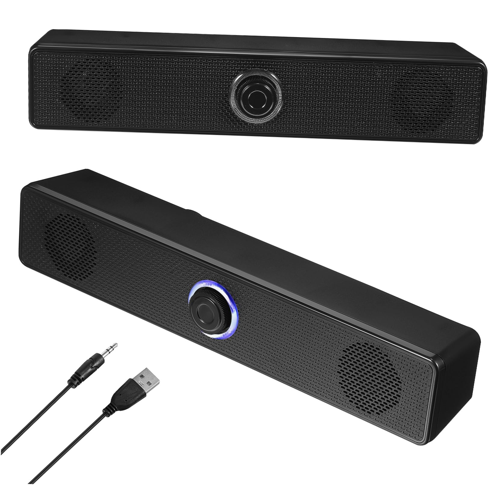 Holibanna Barra de Sonido Subwoofer para PC y TV, Usuario Doméstico, Diseño Compacto y Portátil, Cable USB, Sonido Estéreo de Alta Definición, Compatible Ordenadores y Dispositivos Móviles,