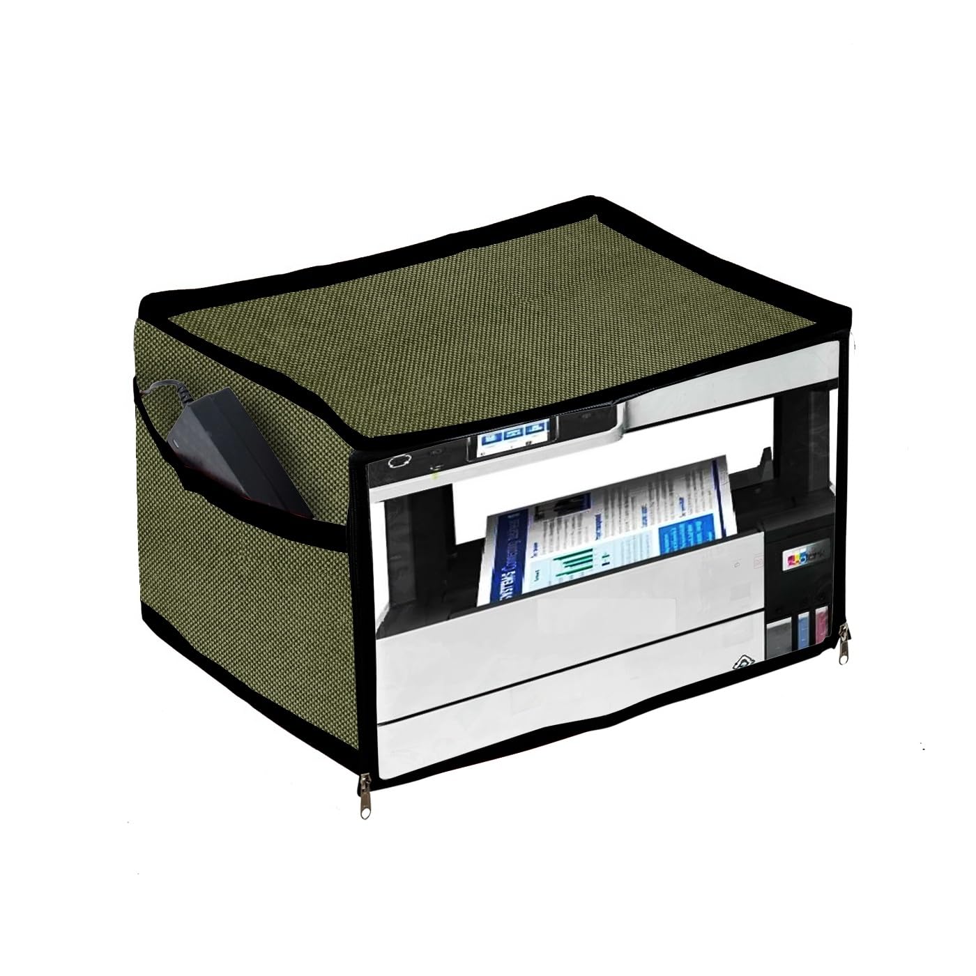Printer Cover For Epson Eco Tank L 6490 Printer-Solid Green Color-image-15
