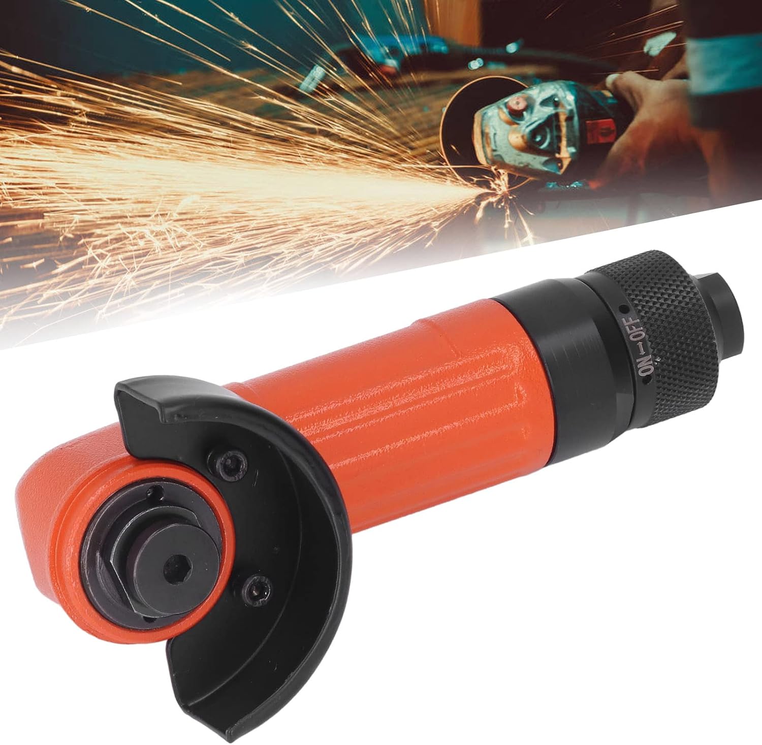 Hyuduo Air Angle Grinder, 2in Portable Pneumatic Polisher with Slip Proof Handle and Stainless Steel Body, for Automotive Motorcycle Ship Boiler Casting Machinery (EU Style)