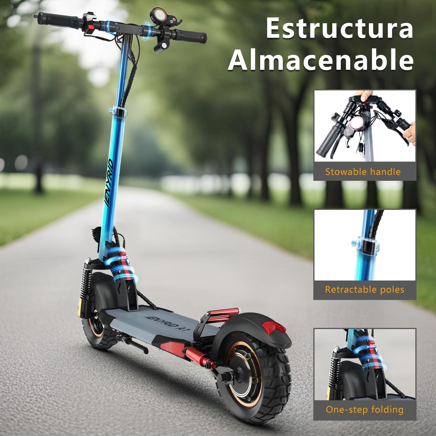 A1 Electric Scooter for Adults,800W High Motor Up to 28MPH&25Miles Long Range Commuting Electric Scooter,10" All-Terrain Tires,Dual Braking Folding EScooter LED Display.