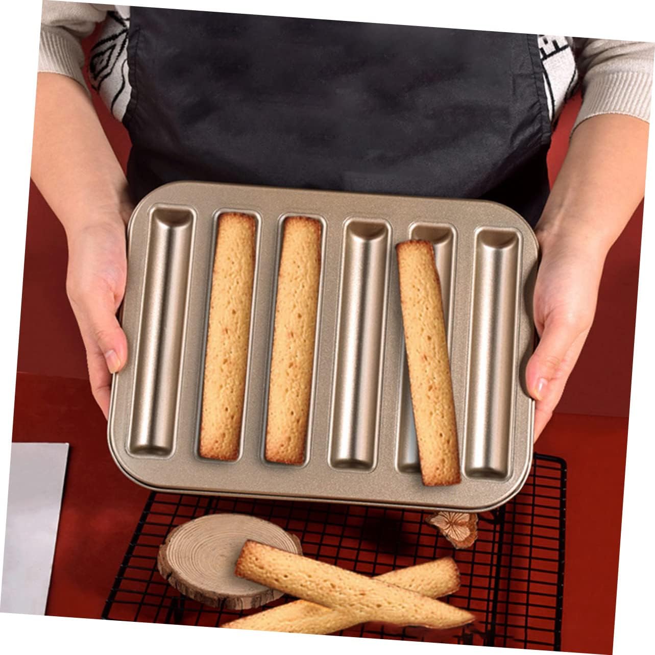 Zerodeko Metal Cake Mould Stick Mold Baking Pan Madeleine Baking Molds for Oven Oven