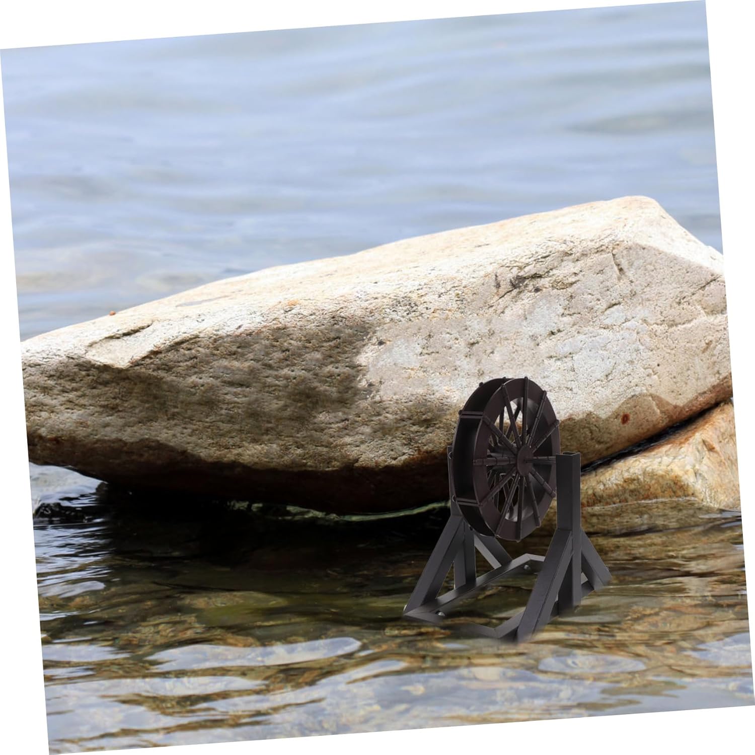 Happyyami DIY Waterwheel Bracket Set for Tabletop Fountain Outdoor Decor Running Water Wheel