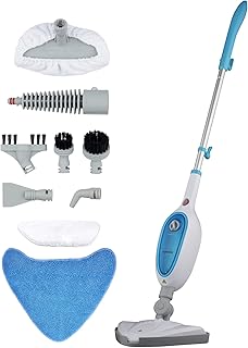 VYTRONIX USM13 10 en 1 Mop limpiador de vapor vertical multifunción | Elimina el 99,9% de las bacterias | Vaporizador para limpiar suelos duros, alfombras, baño, cocina, ventanas, prendas de vestir y