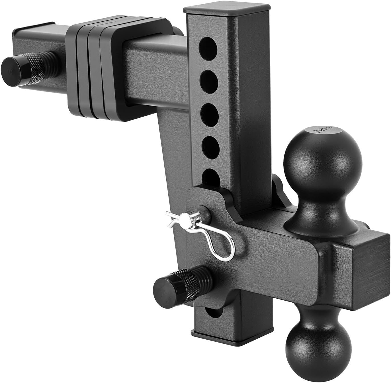 VEVOR Adjustable Trailer Hitch, Fit 2 Inch Receiver, Trailer Hitch Mount with 2 Inch & 2-5/16 Inch Balls, 15000 lbs GTW, 6 Inch Drop, Towing Ball Mounts for RVs, Off-Road Vehicles and Trucks, Black