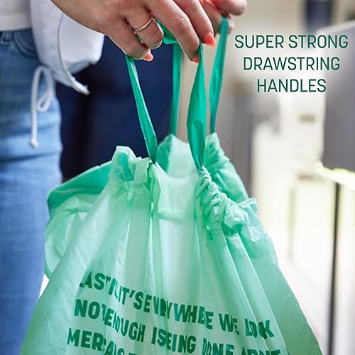 Miniatura 5 de HoldOn Paquete de bolsas de basura  Bolsas de basura de 13 galones de alto y 2 paquetes de bolsas de 4 galones  Bolsas de basura a base de plantas