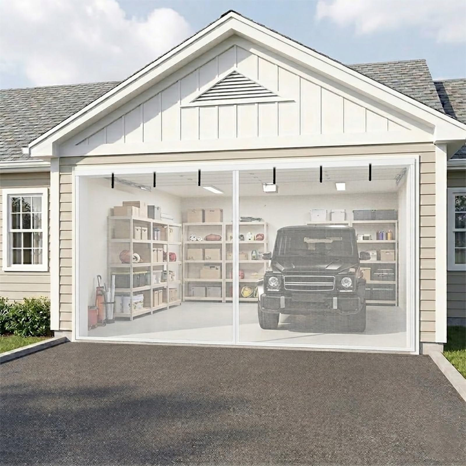 Moustiquaire de garage pour bloquer les insectes et aérer l'atelier