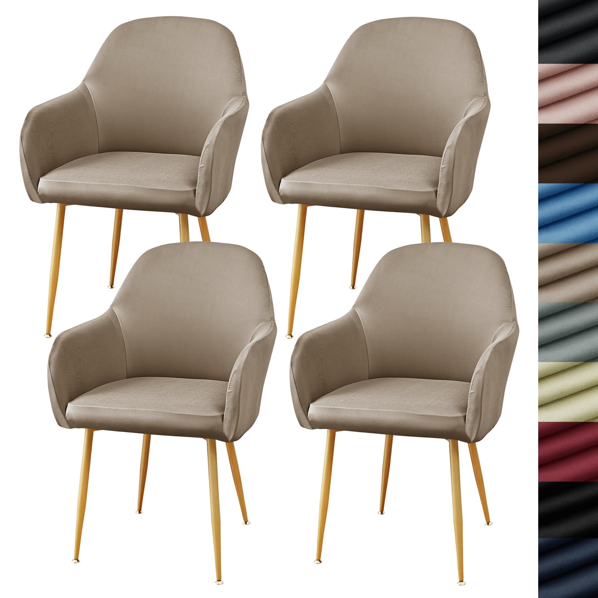 koroda Modern Stretch Curved Back Dining Chair Covers with Armrest Office Desk Chair Covers for Vanity Accent Dining Room Chairs Covers Slipcovers