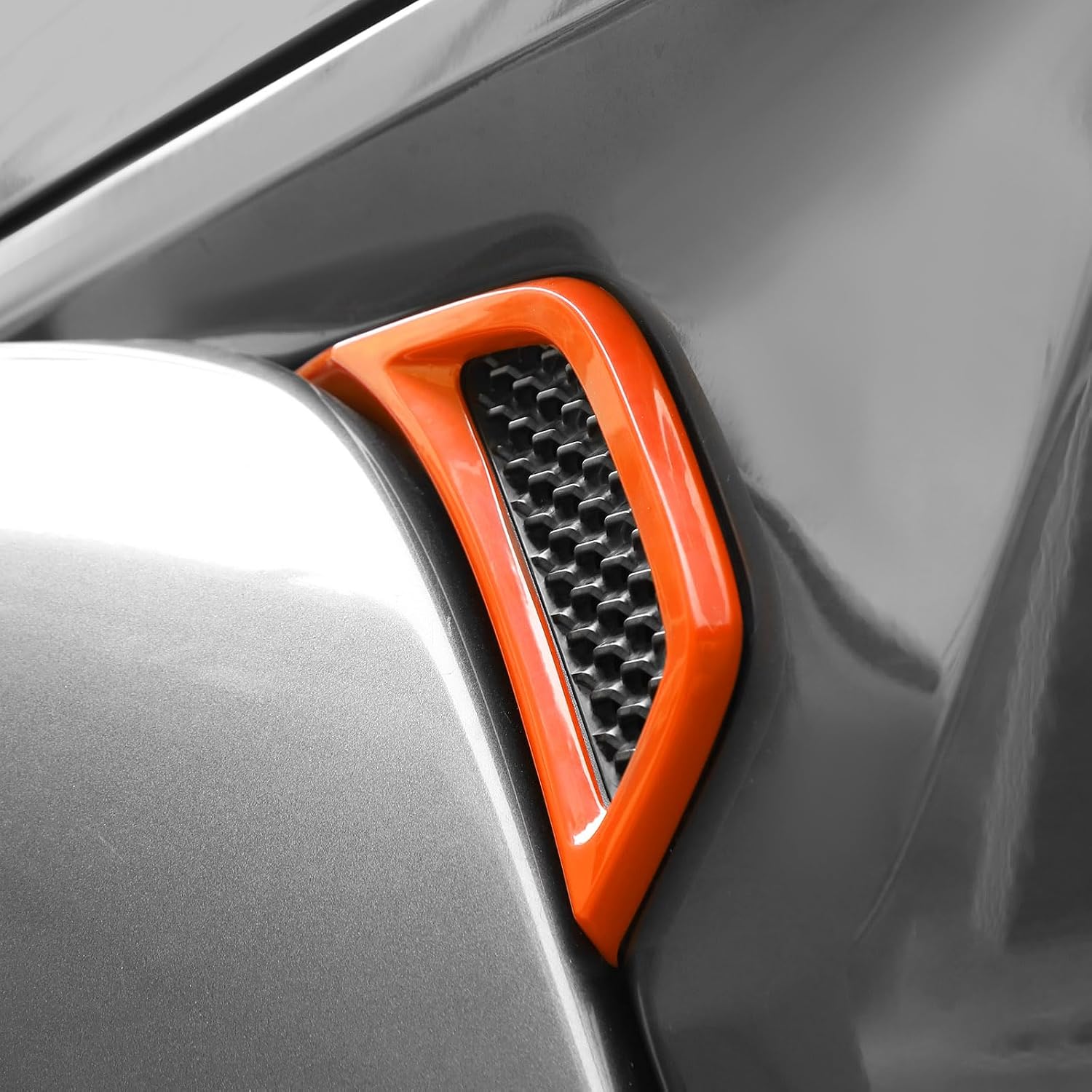 RT-TCZ for Jeep JL Side Fender Vent Decal Trim Cover for Jeep Wrangler JL JLU 2018-Present for Gladiator JT 2020-Present Orange Exterior Accessories 2pcs