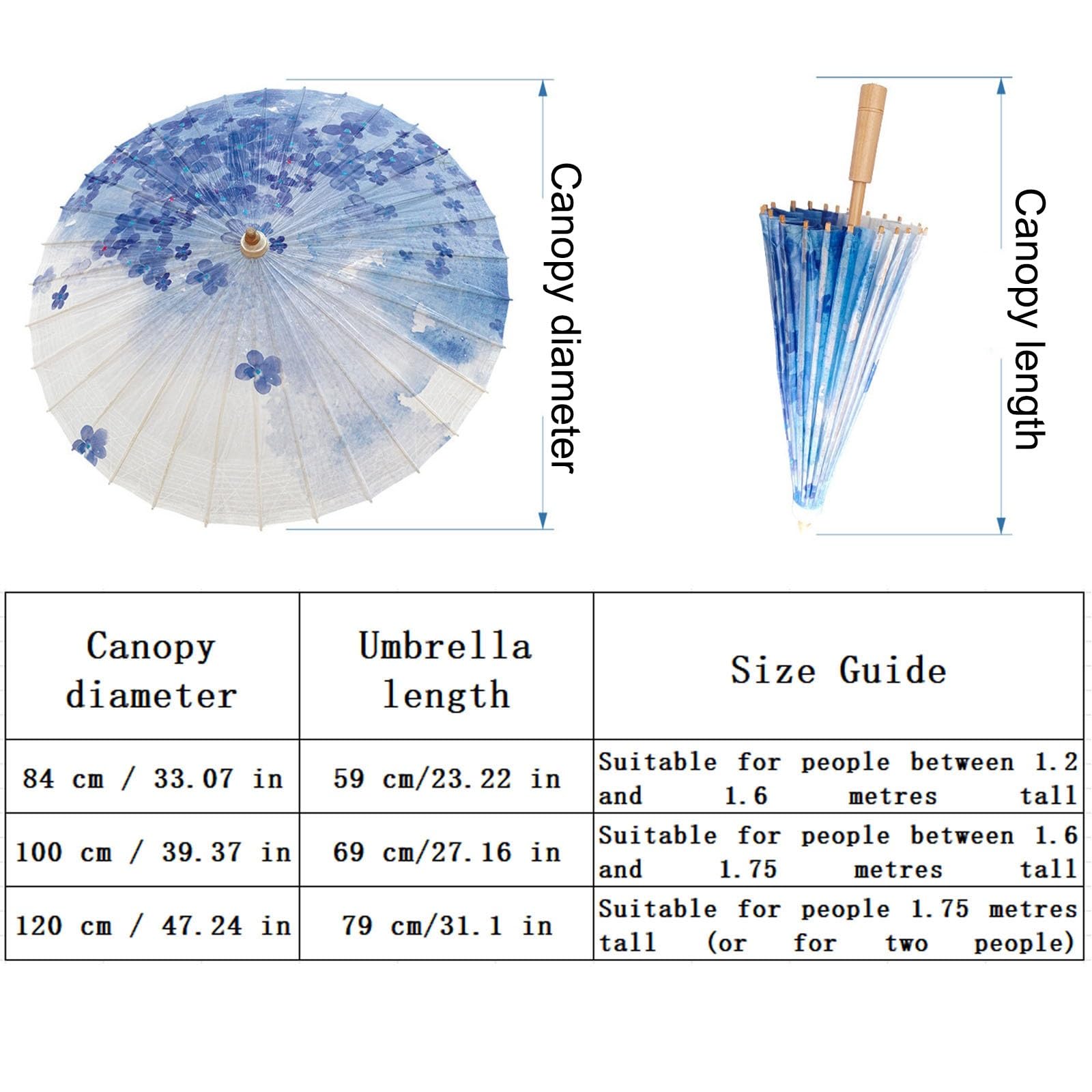 Papierowy Parasol Ręcznie Robione Olej Tungowy Parasol Chiński | Składane Odporne Na Deszcz Ochrona Przed Słońcem Japoński Parasol Do Cheongsam Kempingu Fotografii(Half,120cm,F)